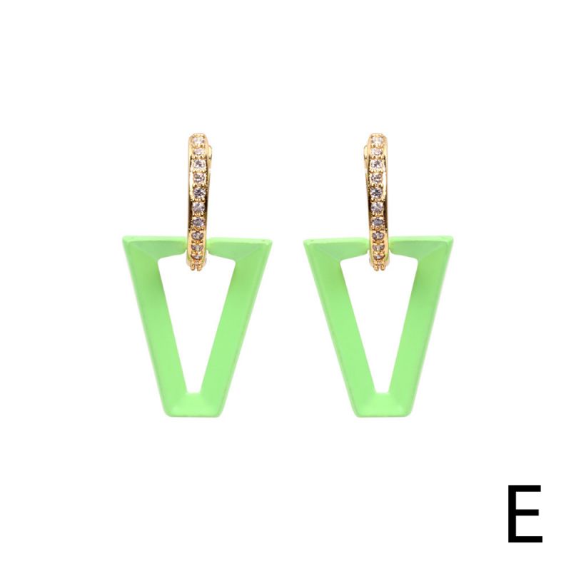 Black Copper Lacquered Inverted Triangle Earrings