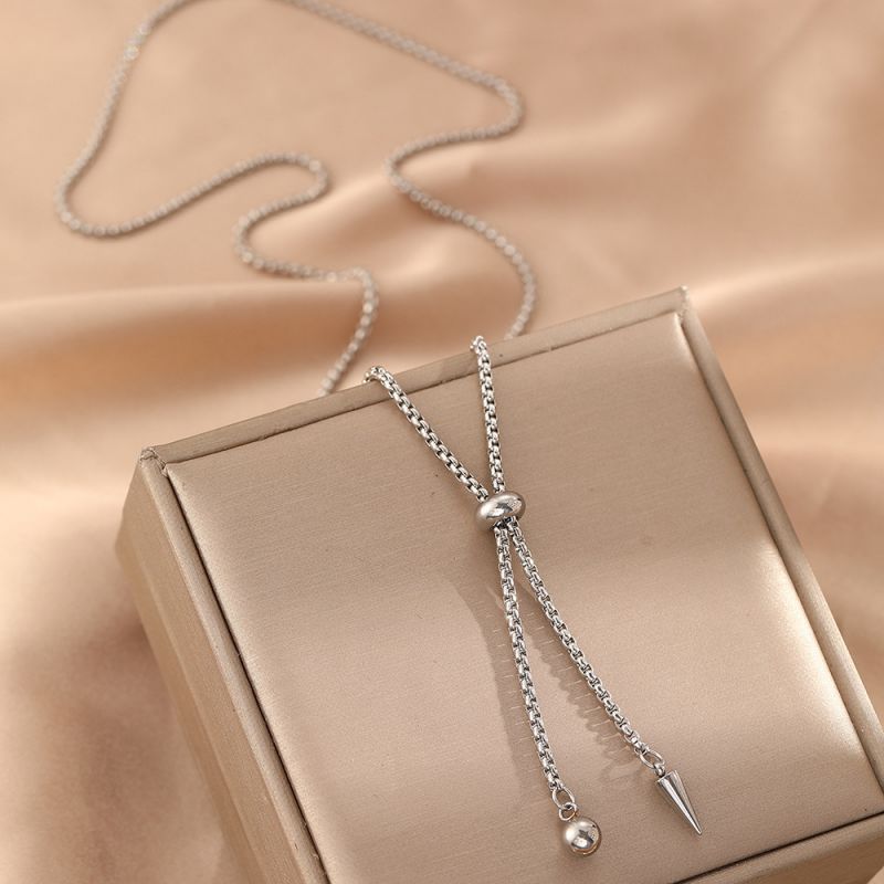 Gold Stainless Steel Pull-out Necklace