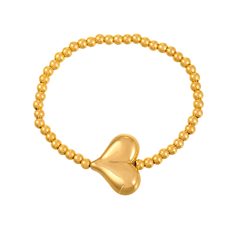 Red 1 Copper Heart Braided Bracelet