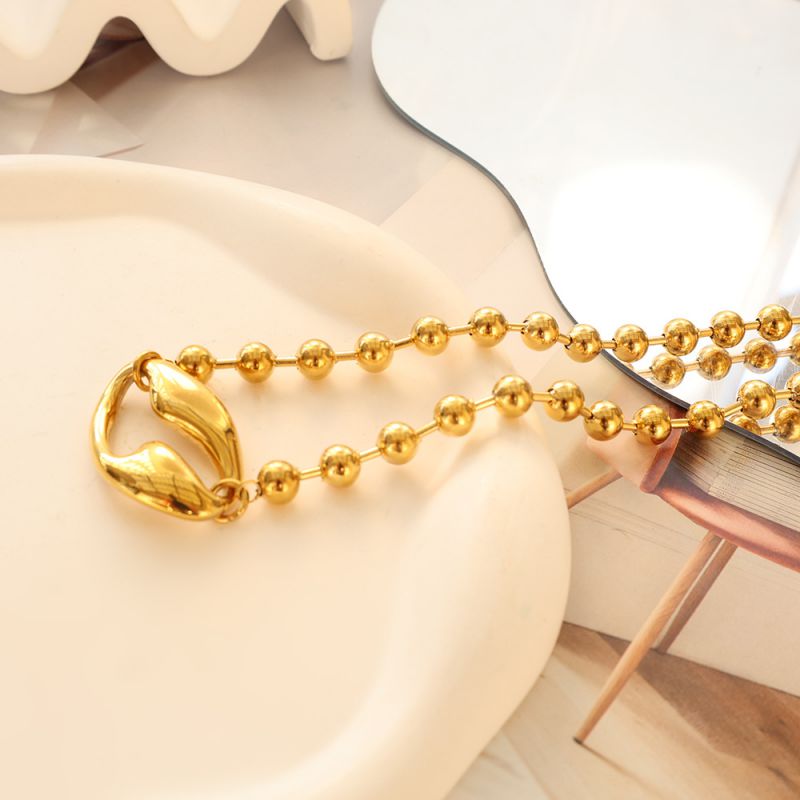 Three Peas Titanium Steel Necklace-steel Titanium Pea Necklace