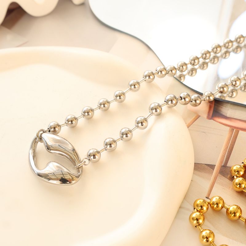 Three Peas Titanium Steel Necklace-steel Titanium Pea Necklace