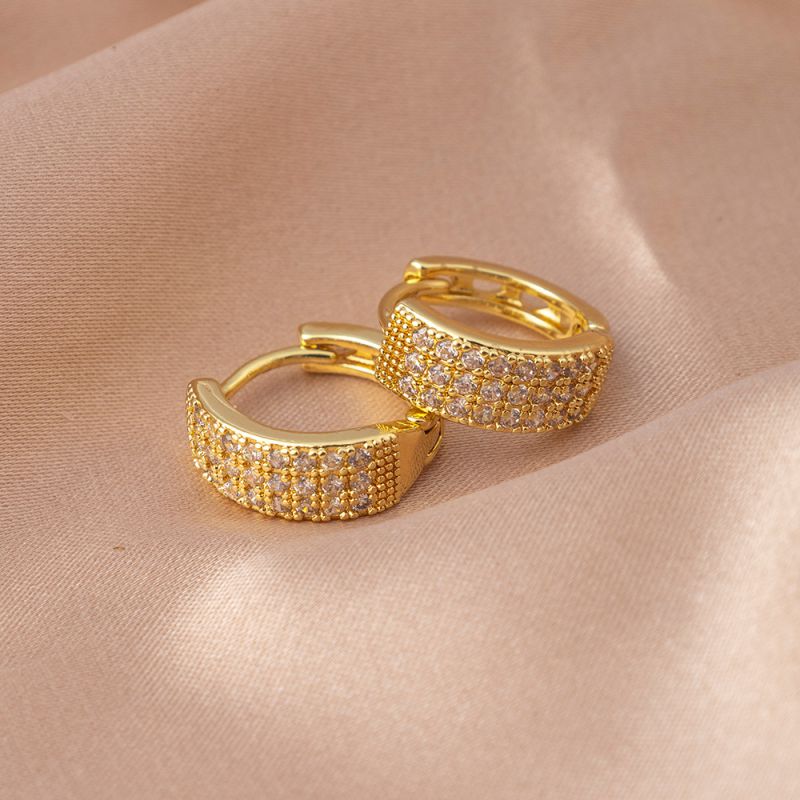 Platinum Copper Diamond Round Earrings