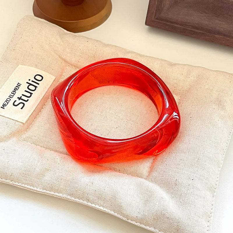 Diamond-shaped Amber - Inner Diameter 65 Weight 53g Resin Irregular Bracelet