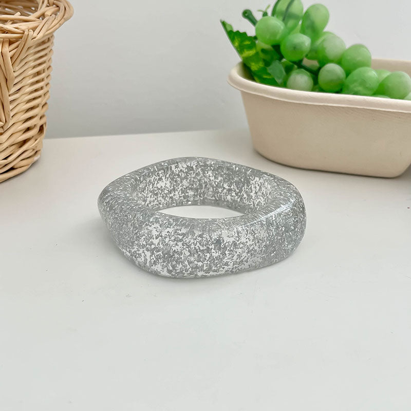 Diamond-shaped Amber - Inner Diameter 65 Weight 53g Resin Irregular Bracelet