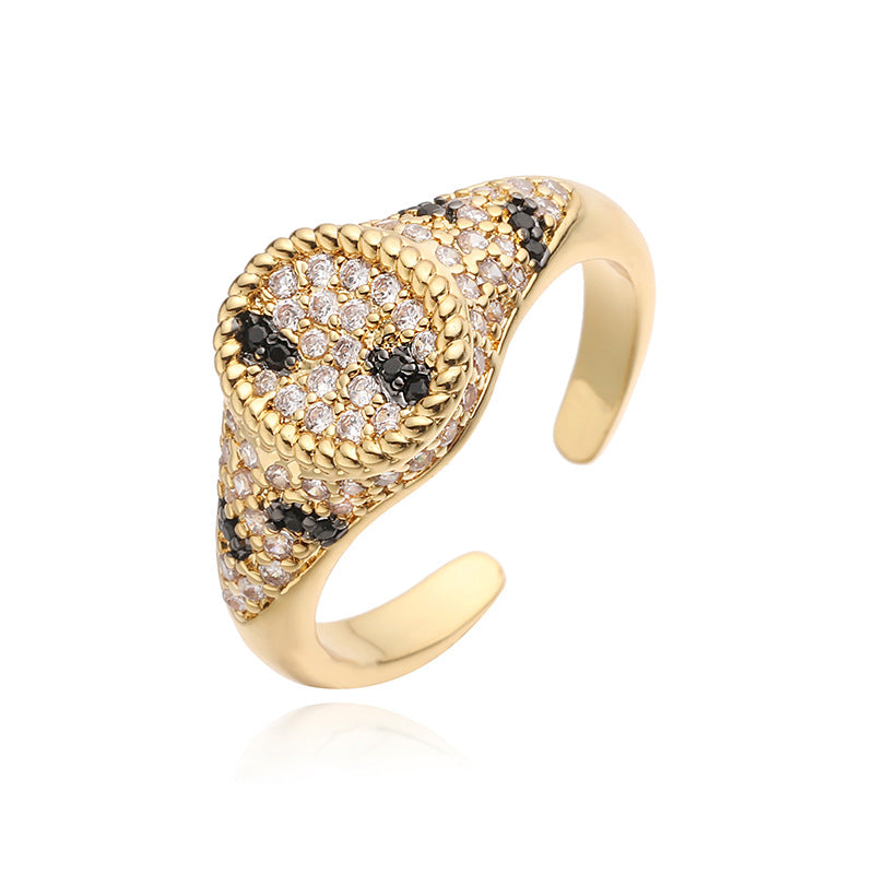 1 Pair Of Small Gold Snake-print Earrings Copper Diamond Snake-print Earrings