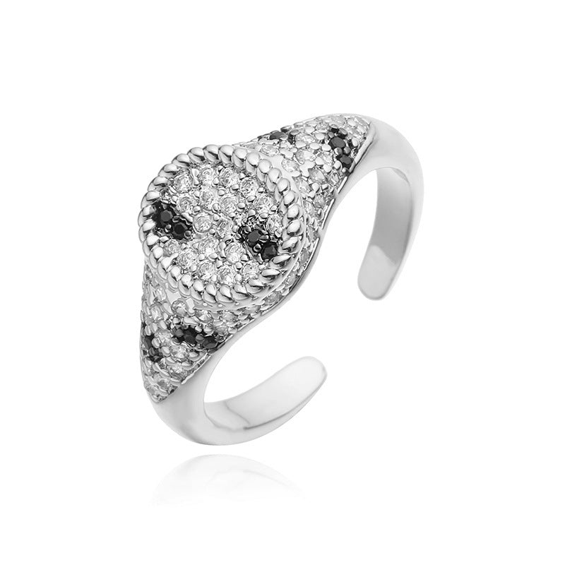 1 Pair Of Small Gold Snake-print Earrings Copper Diamond Snake-print Earrings