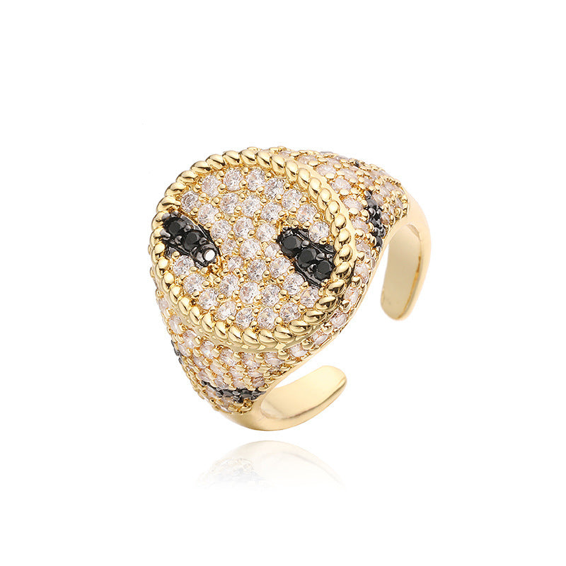 1 Pair Of Small Gold Snake-print Earrings Copper Diamond Snake-print Earrings