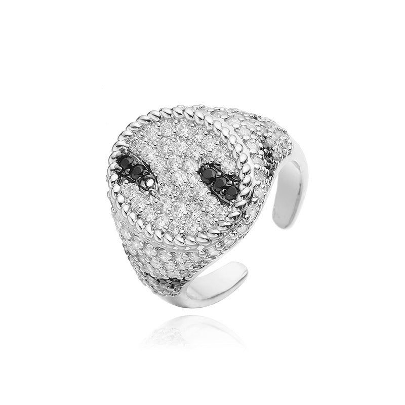 1 Pair Of Small Gold Snake-print Earrings Copper Diamond Snake-print Earrings