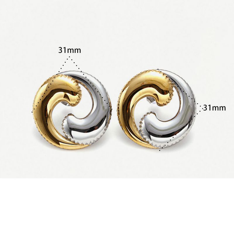 Earring 1# Stainless Steel Contrasting Teardrop Earrings