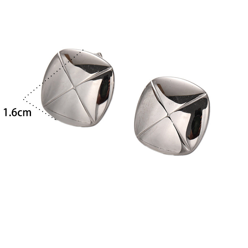 Earring 1# Stainless Steel Contrasting Teardrop Earrings