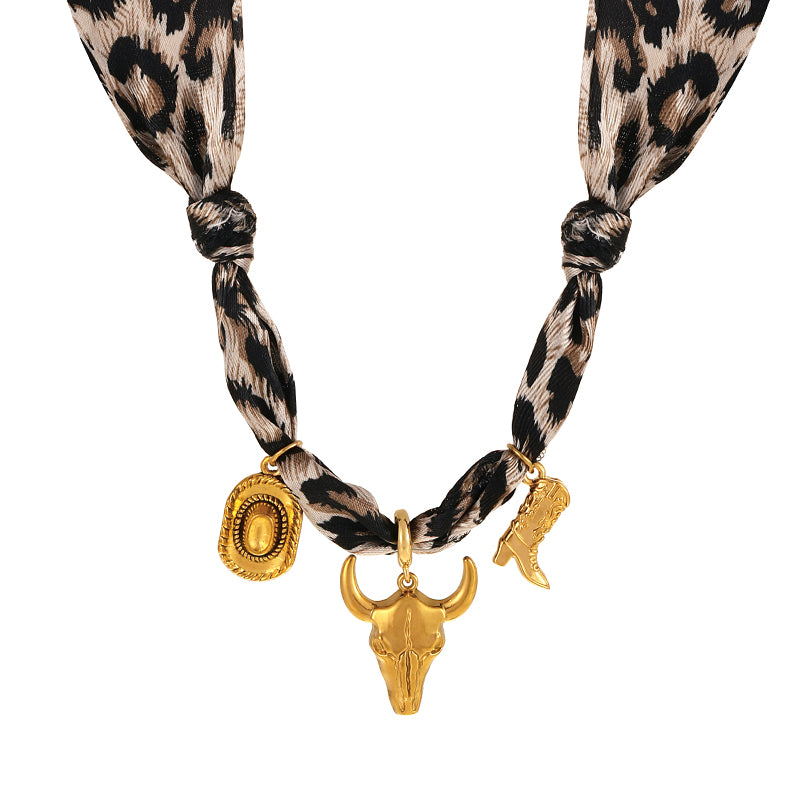 Leopard Print 1 Alloy Western Cowboy Series Leopard Print Necklace
