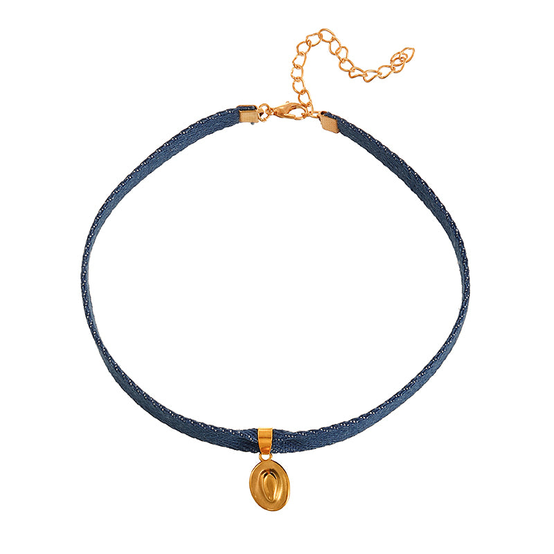 Dark Blue 1 Titanium Steel Western Cowboy Series Pendant Necklace