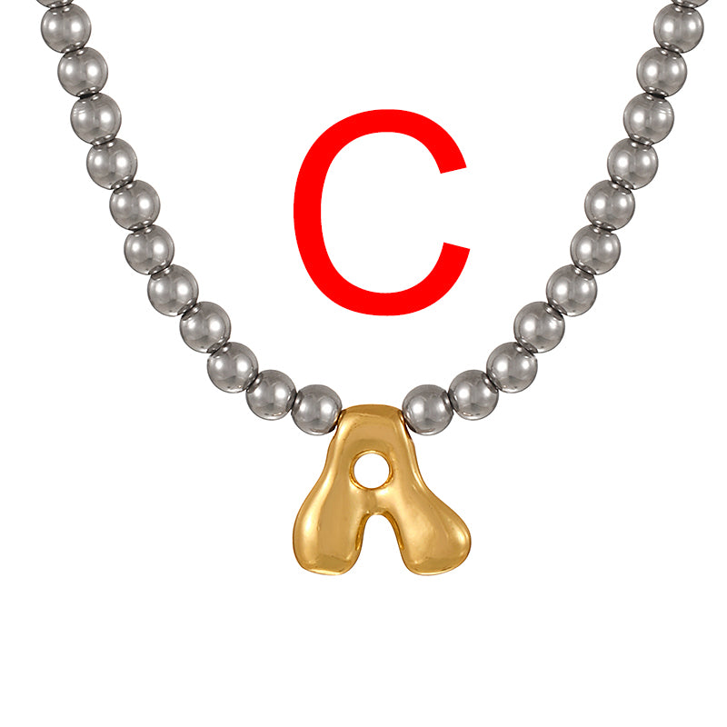 A 26 Alphabet Copper Bead Necklace