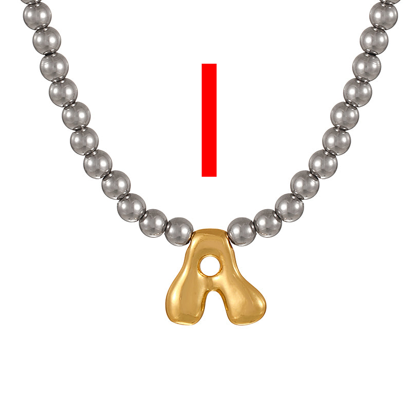 A 26 Alphabet Copper Bead Necklace