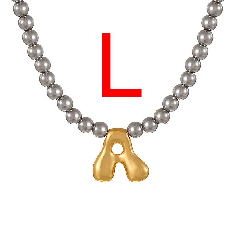 A 26 Alphabet Copper Bead Necklace