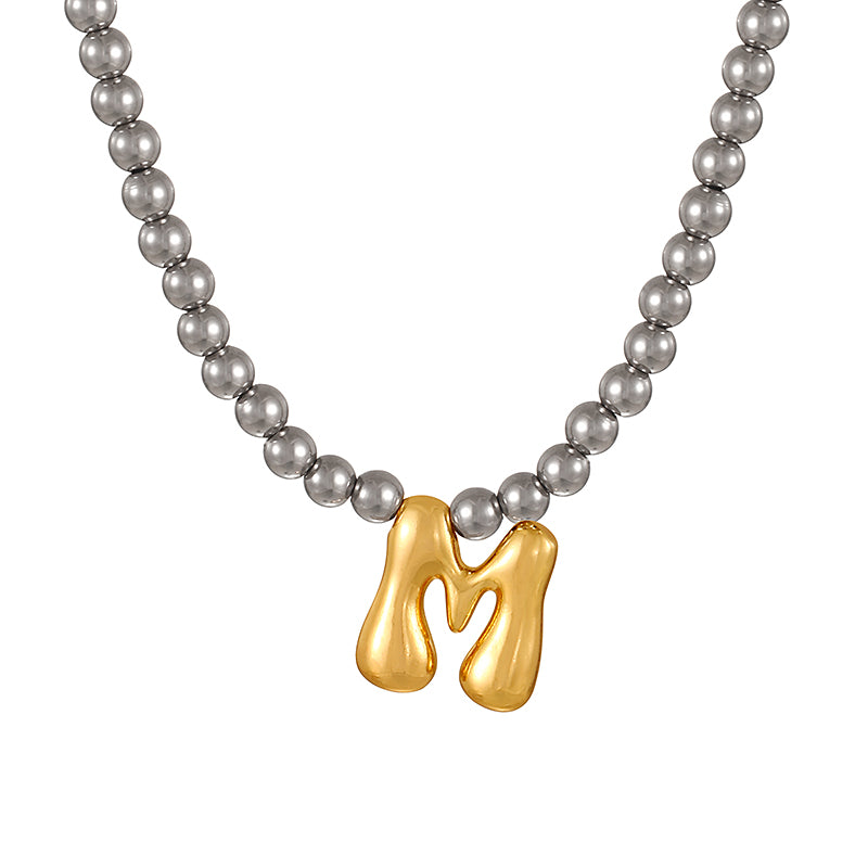 A 26 Alphabet Copper Bead Necklace