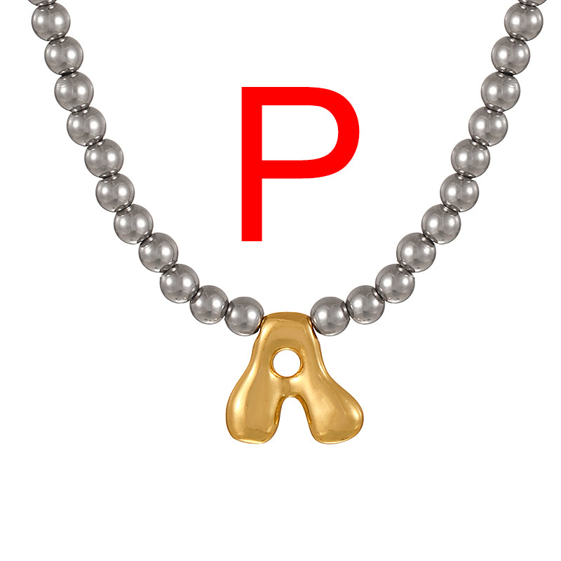 A 26 Alphabet Copper Bead Necklace