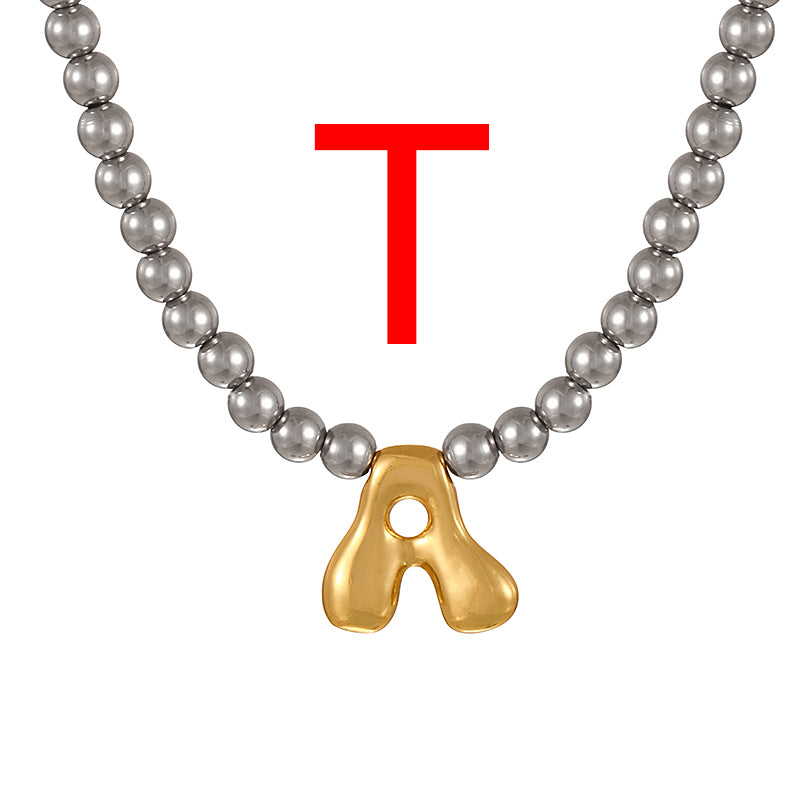 A 26 Alphabet Copper Bead Necklace