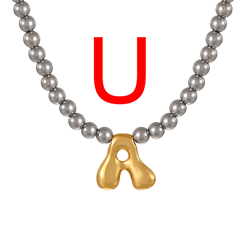 A 26 Alphabet Copper Bead Necklace