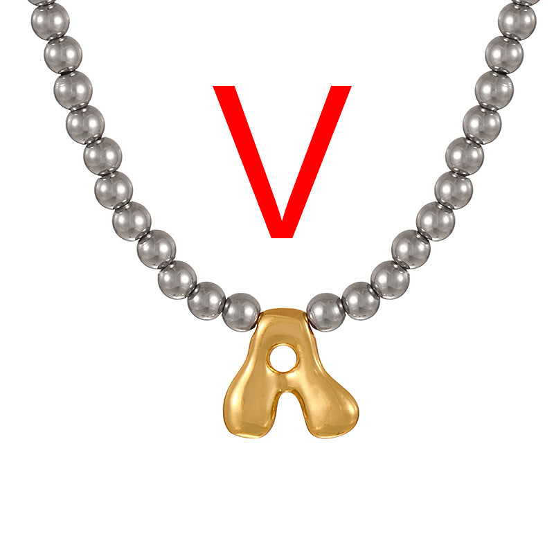 A 26 Alphabet Copper Bead Necklace