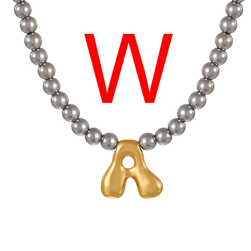 A 26 Alphabet Copper Bead Necklace