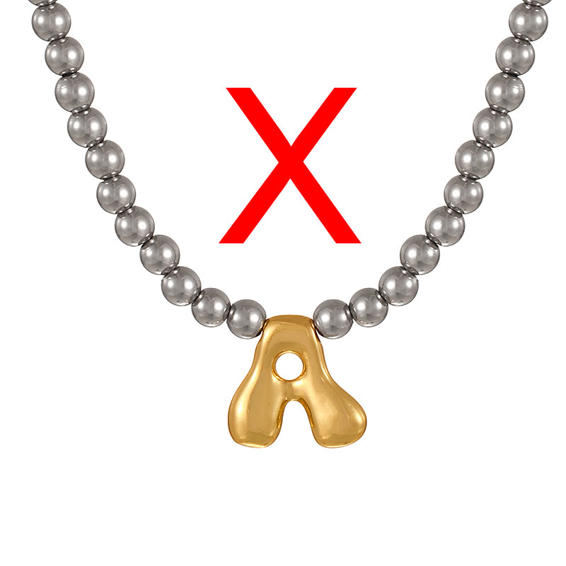 A 26 Alphabet Copper Bead Necklace
