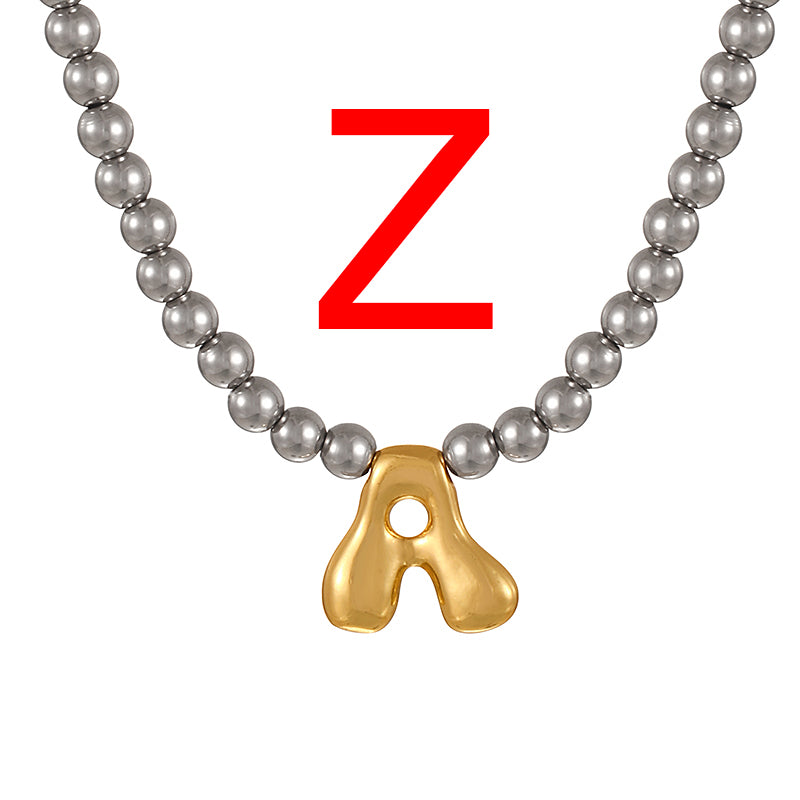 A 26 Alphabet Copper Bead Necklace