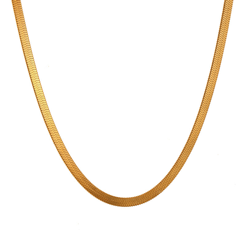 Gold 4 Titanium Steel Snake Bone Chain Necklace