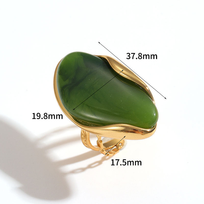 Pink Stainless Steel Irregular Resin Earrings