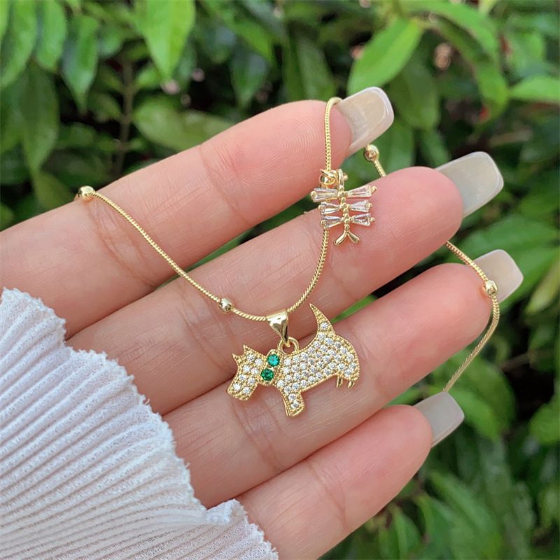 Necklace 2# Copper-gilt And Diamond-studded Floral Windmill Necklace