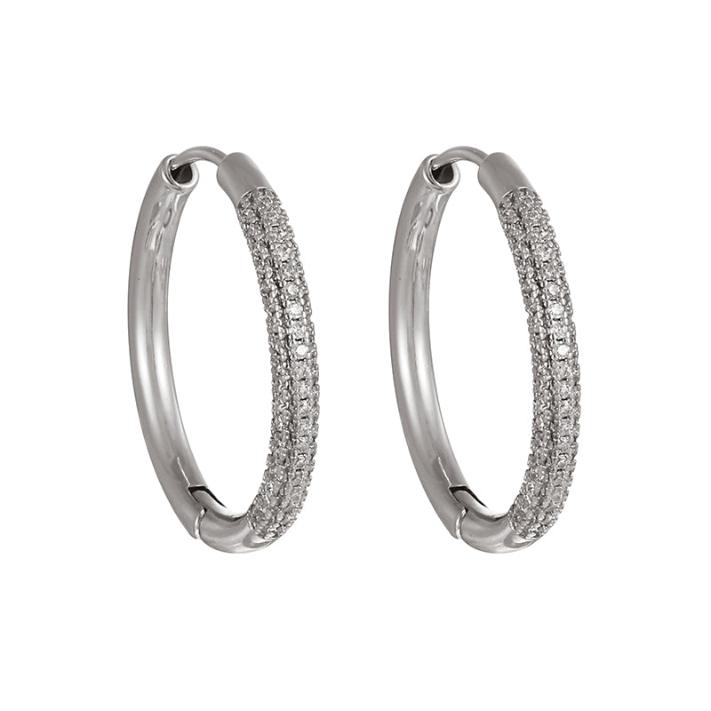 Gold 1 Copper Round Earrings With Zircon