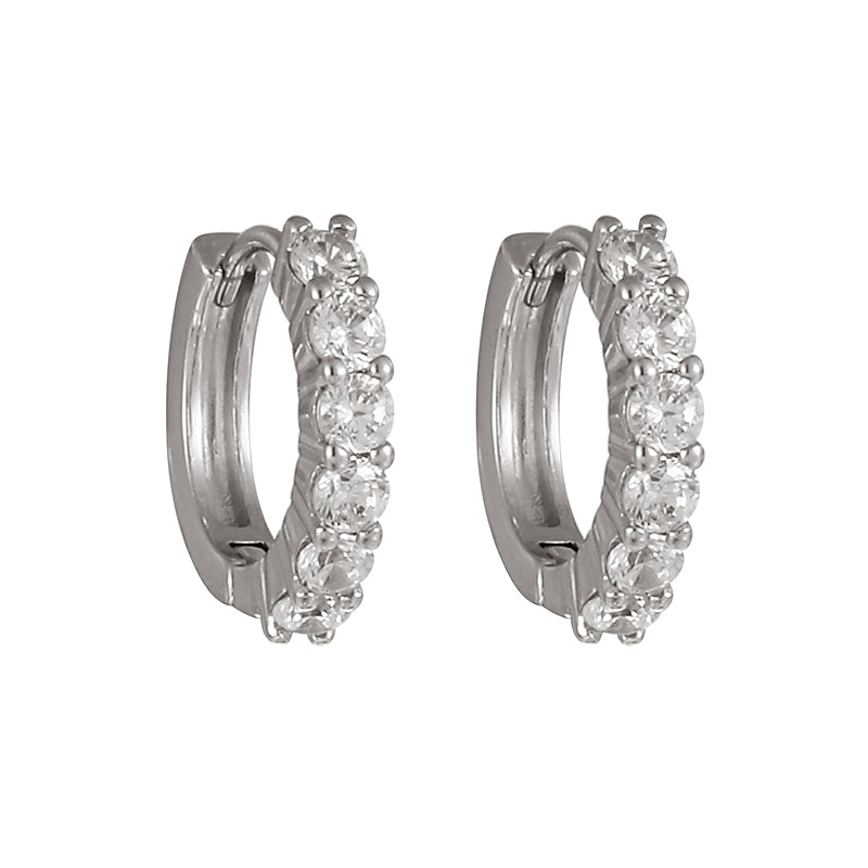Gold 1 Copper Round Earrings With Zircon