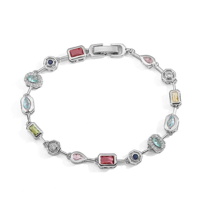 1 Pair Of Gold Colored Diamond Geometric Stitching Earrings Copper Diamond Square Teardrop-shaped Geometric Earrings