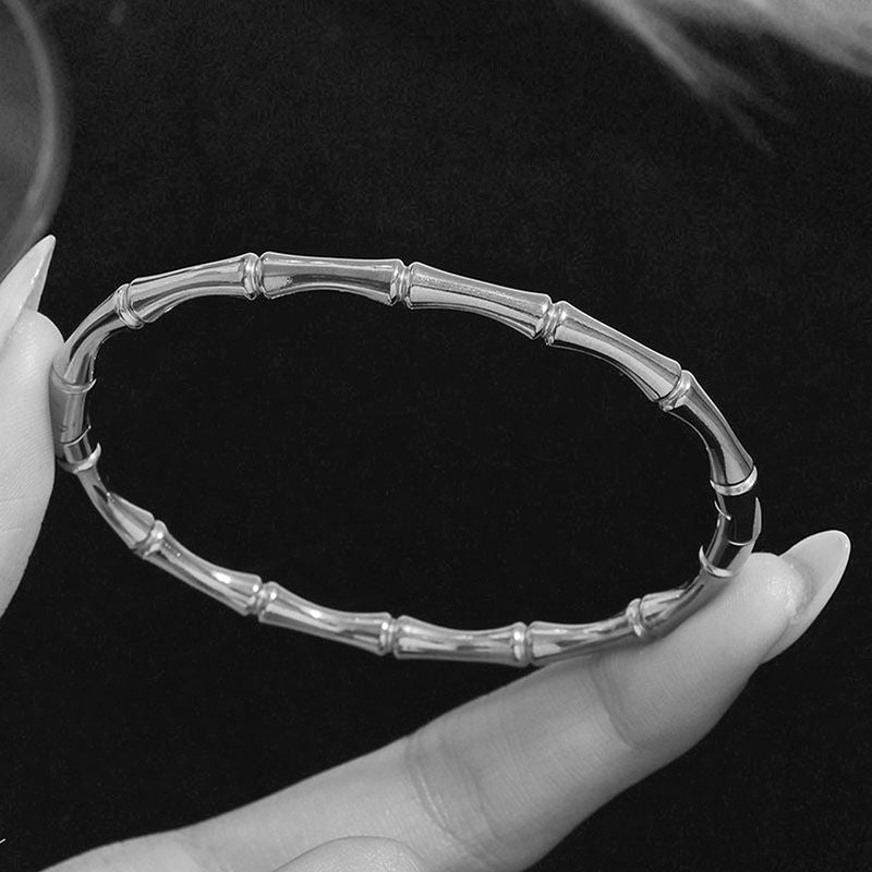 Bracelet 1# Titanium Steel Round Bracelet With Diamonds