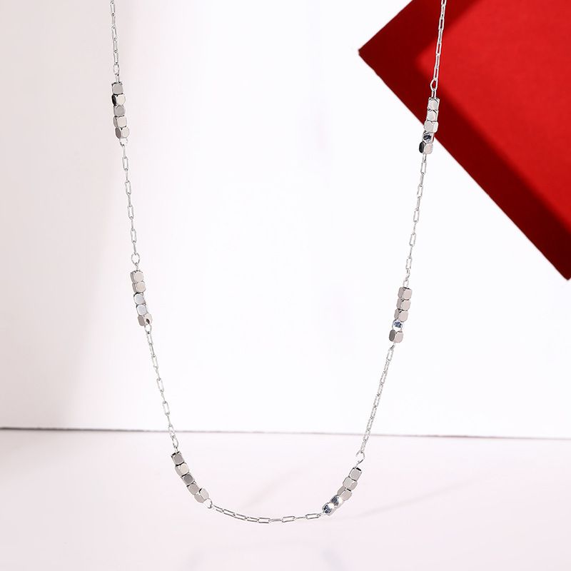 Silver Necklace Gold Necklace Titanium Steel And Silver Beaded Necklace