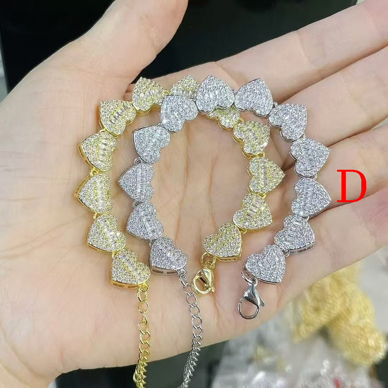 G Copper Gold-plated Diamond Heart Bracelet