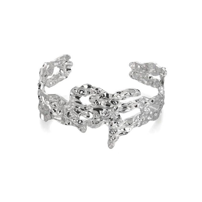 Bracelet 1# Stainless Steel Crinkled Texture Bracelet