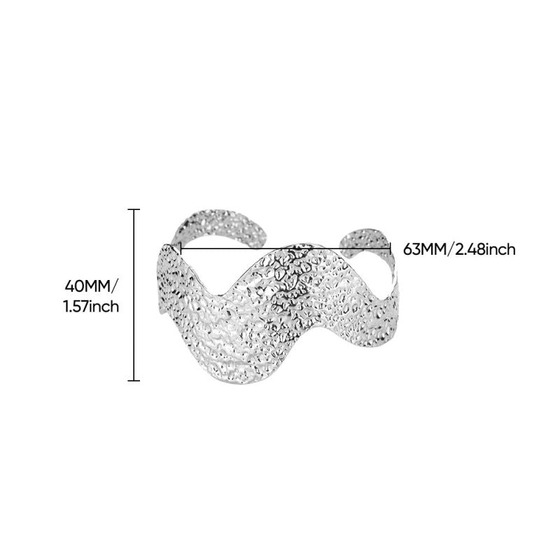 Bracelet 1# Stainless Steel Crinkled Texture Bracelet