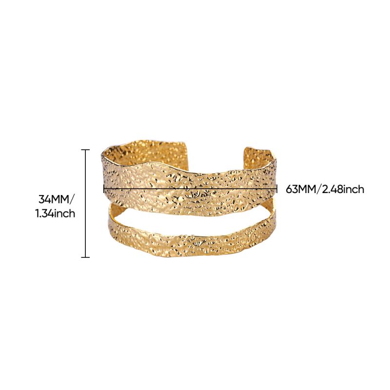 Bracelet 1# Stainless Steel Crinkled Texture Bracelet