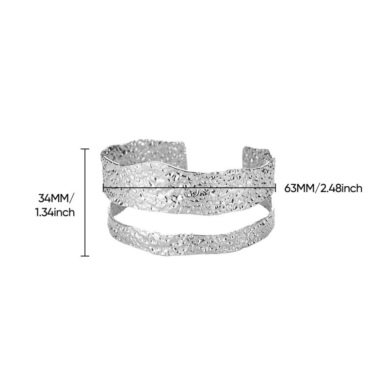 Bracelet 1# Stainless Steel Crinkled Texture Bracelet
