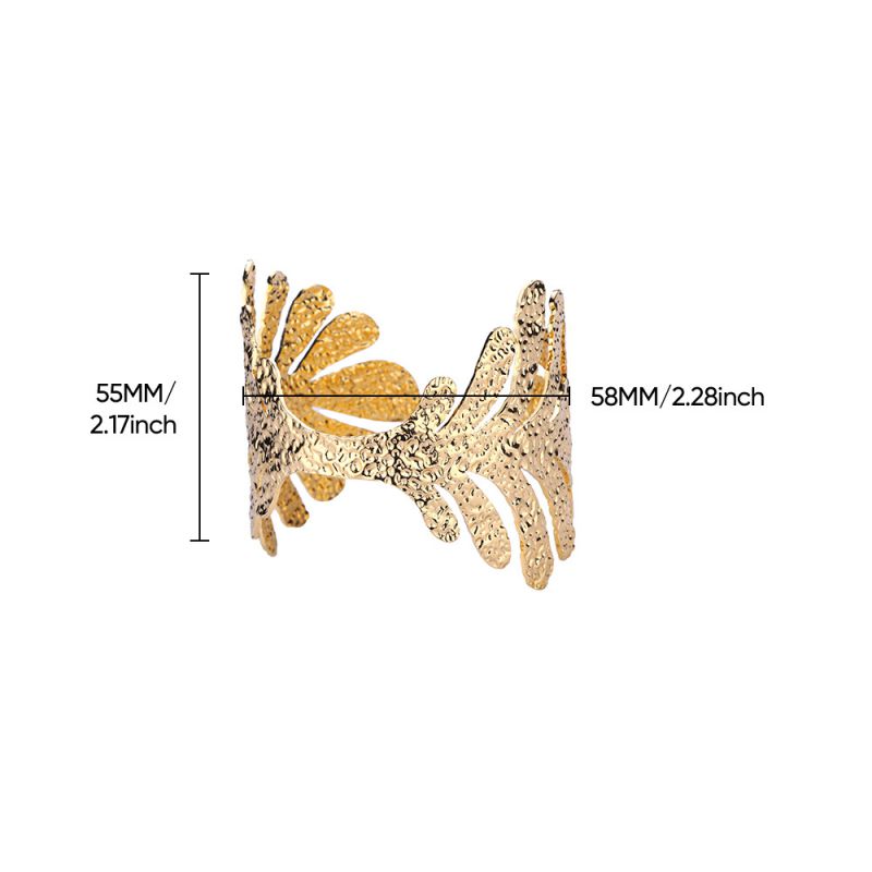 Bracelet 1# Stainless Steel Crinkled Texture Bracelet