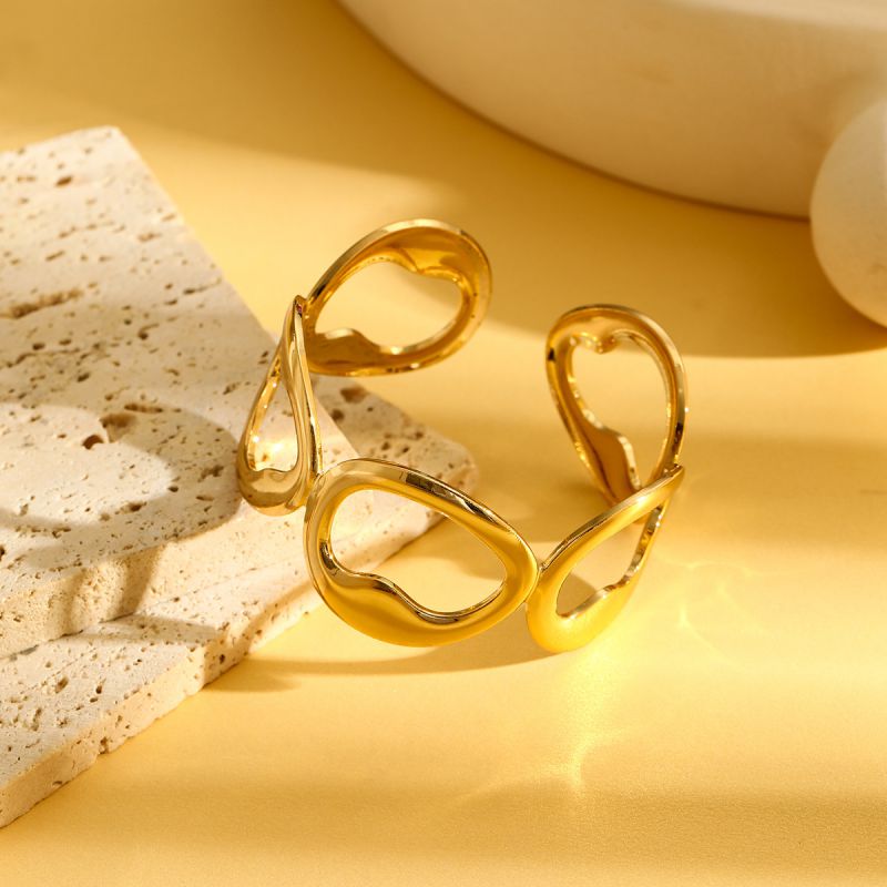 Bracelet 1# Stainless Steel Pleated Round Bracelet