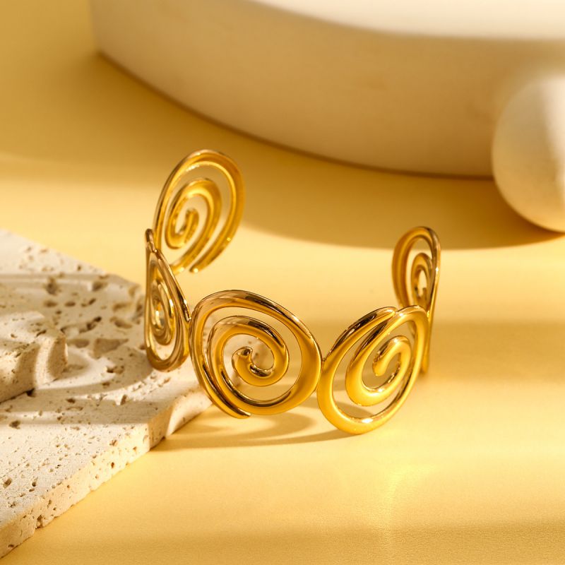 Bracelet 1# Stainless Steel Pleated Round Bracelet