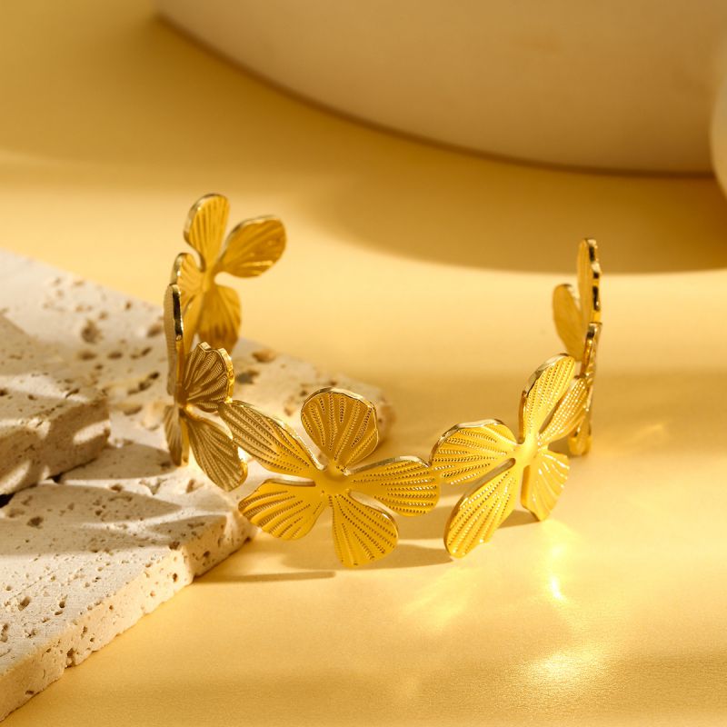 Bracelet 1# Stainless Steel Pleated Round Bracelet