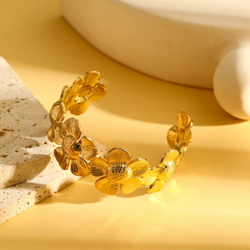 Bracelet 1# Stainless Steel Pleated Round Bracelet