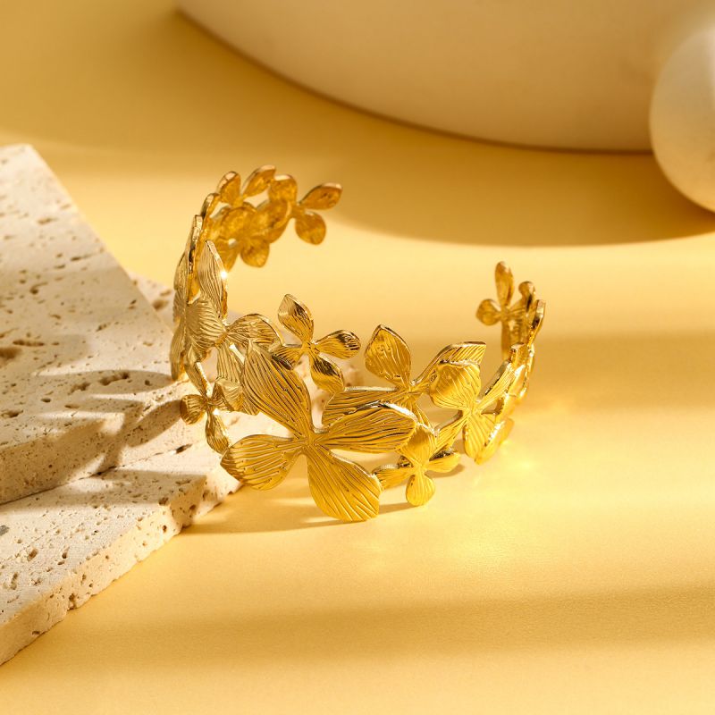 Bracelet 1# Stainless Steel Pleated Round Bracelet