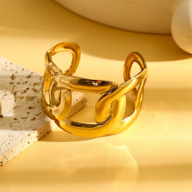 Bracelet 1# Stainless Steel Pleated Round Bracelet