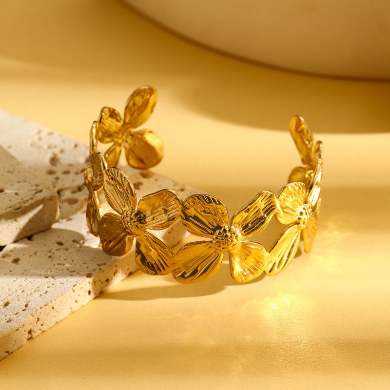 Bracelet 1# Stainless Steel Pleated Round Bracelet