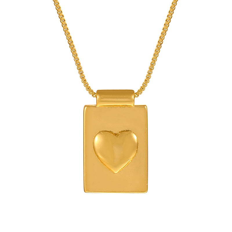 Golden 8 Copper Square Letter Fe Necklace