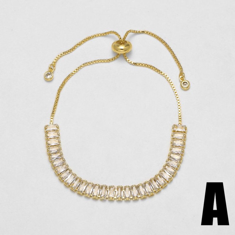 1a Copper Bracelet With Square Diamonds